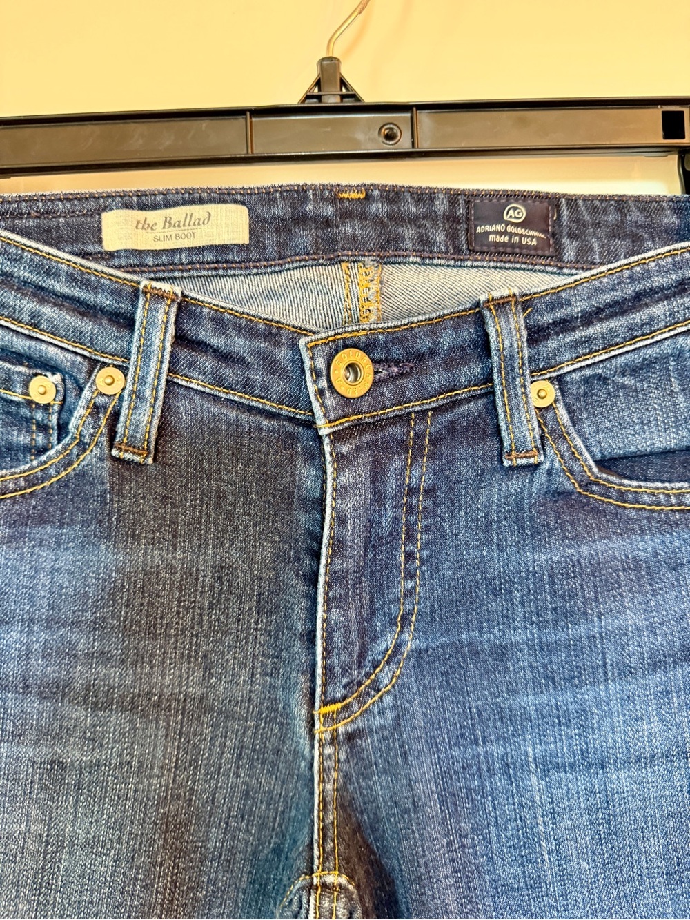 Ag Adriano Goldschmied Slim Boot Jeans in Dark Blue Denim